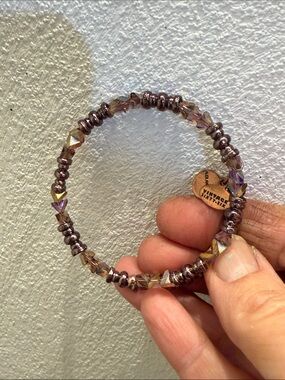 Alex and Ani Iridescent Purple magenta Crystal wrap Bracelet